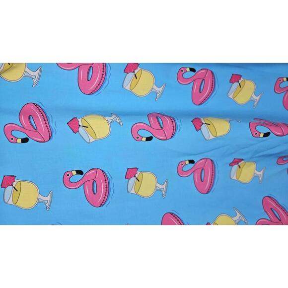 Bioworld Men's Rayon Vibrant Flamingo Cocktail Hawaiian Shirt Size Medium - Picture 4 of 9